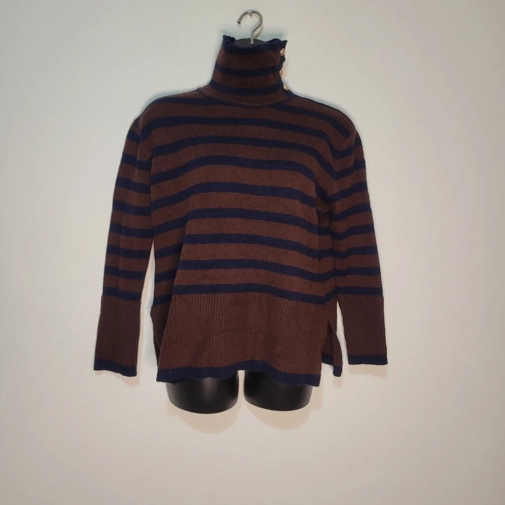 Vita grace brown/blue stripes pullover sweater